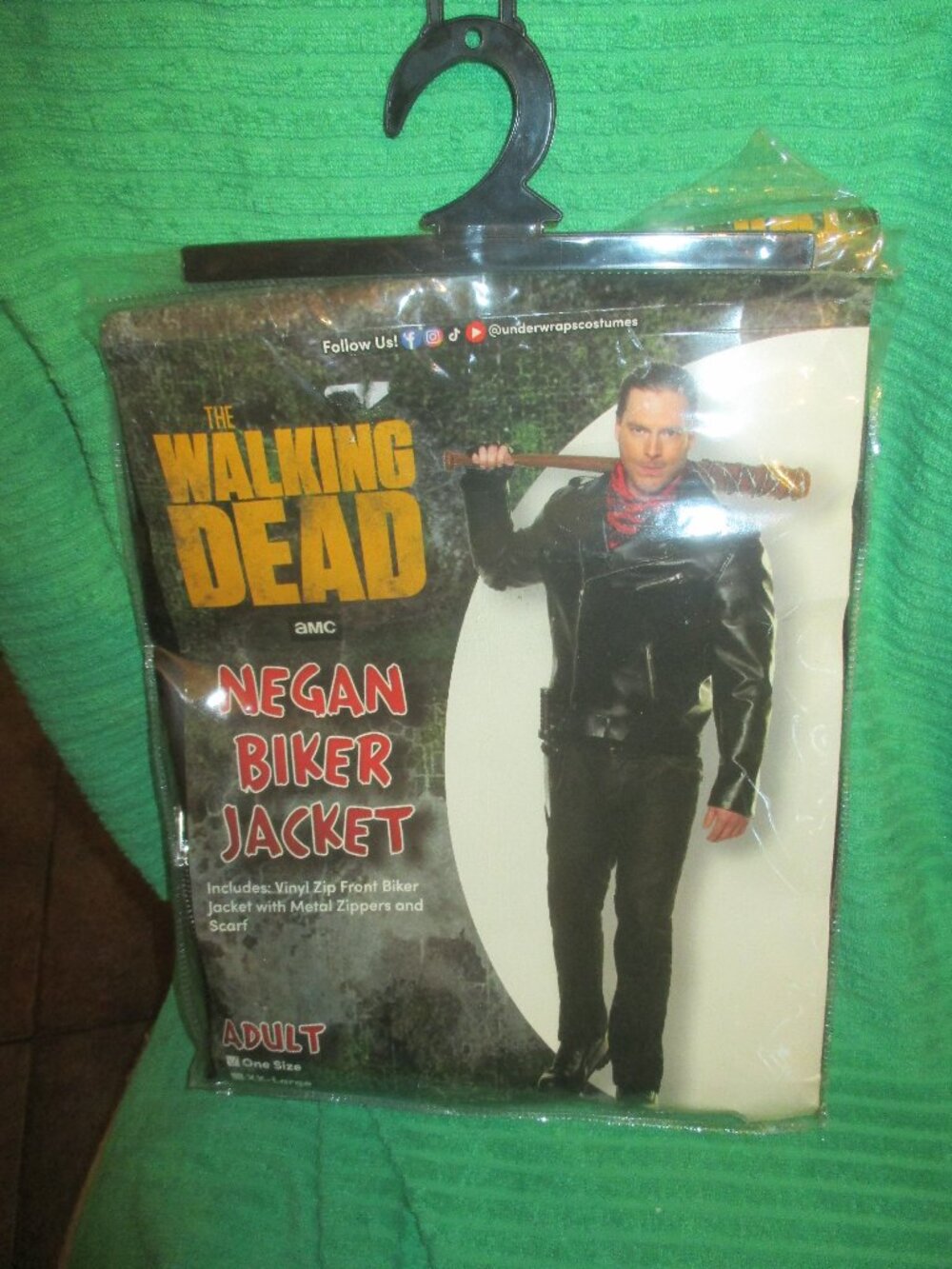 The Walking Dead Men's Negan Biker Jacket Halloween Costume- Adult One Size- NEW